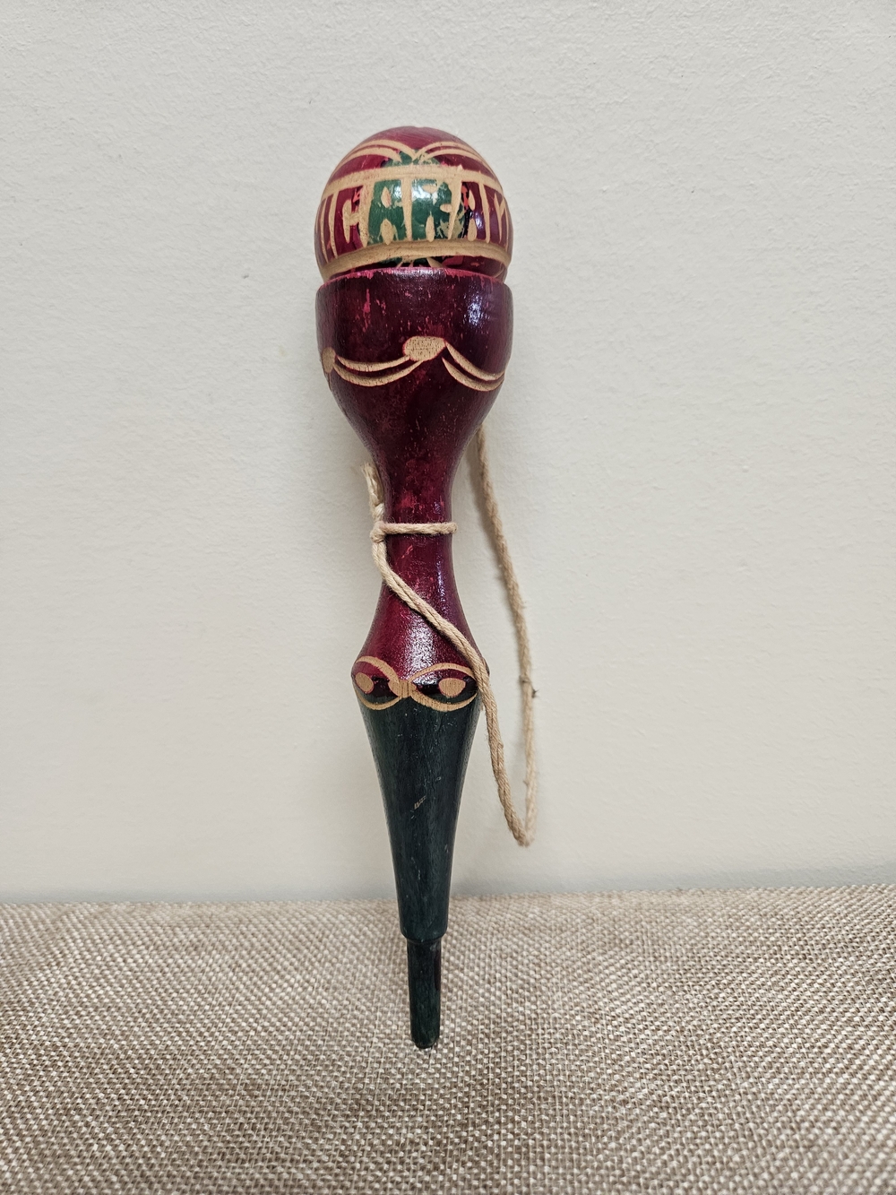 Vtg Handcrafted Nicaraguan Wooden Balero Game - Traditional Cup & Ball Folk Toy